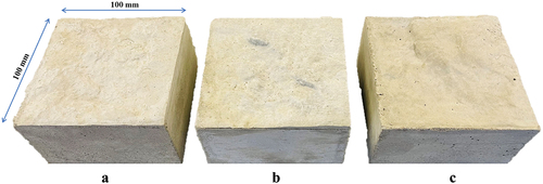 Figure 2. (a) Smooth, (b) intermediate, (c) rough surface specimens.