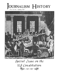 Cover image for Journalism History, Volume 14, Issue 1, 1987