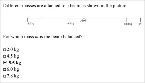 Figure 2. Sample item for teacher students’ physics CK.
