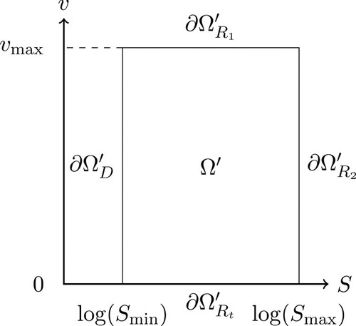 Figure 2. Domain Ω′ after the transformation S=ex.