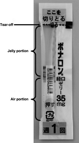 Figure 3 Alendronate oral jelly (Bonalon® Oral Jelly 35 mg).