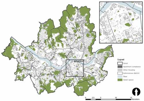 Figure 2. Distribution of apartment complexes in Seoul.