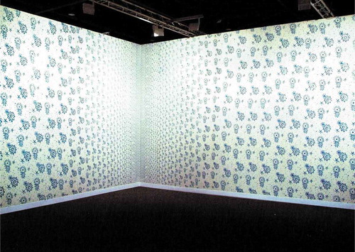 Figure 11. Jorge Macchy. Vanishing Point. 2005. Acrylic painting on wallpaper on wall. (Artwork copyright and photograph copyright © Jorge Macchi). (Dahelberg et al., Citation2006).