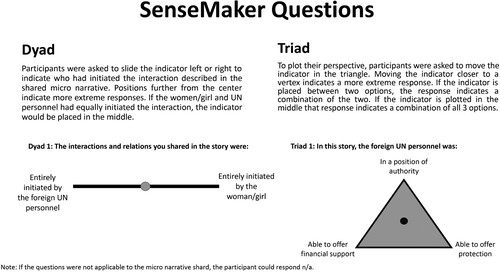 Figure 1. SenseMaker Questions.