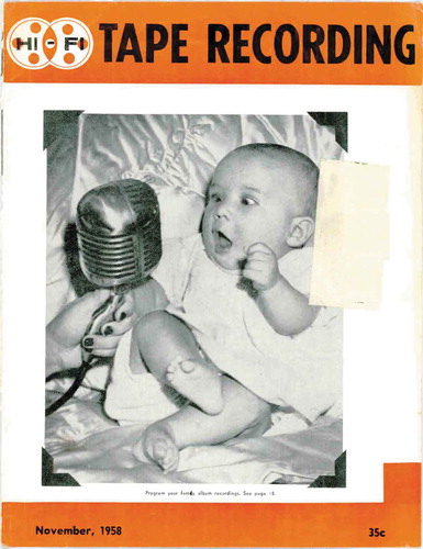 Figure 1. Cover of Tape Recording, November 1958.