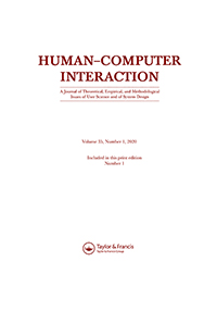 Cover image for Human–Computer Interaction, Volume 35, Issue 1, 2020