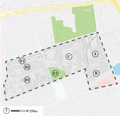 Figure 3. Urban parts of Księży Młyn