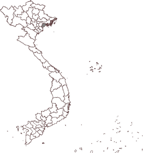 Fig. 1 Map of Vietnam showing Haiphong province (in dark grey area).