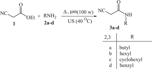 Scheme 1.  Synthesis of cyanoacetamides