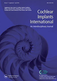 Cover image for Cochlear Implants International, Volume 17, Issue sup1, 2016