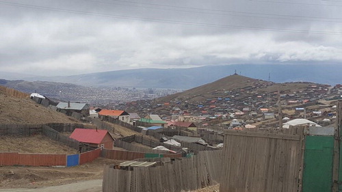 Figure 1. An example of Ulaanbaatar’s sprawling ger districts, which span out from the core of the city. Photo: T. Bayartsetseg, 2016.