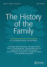 Cover image for The History of the Family, Volume 27, Issue 4, 2022