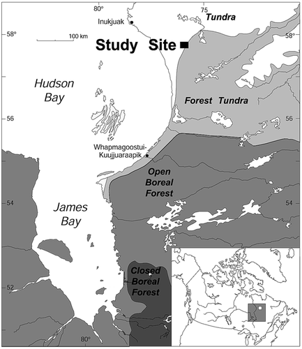 FIGURE 1. Location of the study site in northern Québec