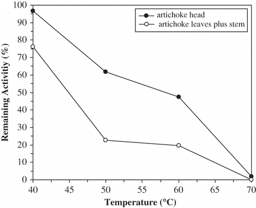 Figure 4 Tm (midpoint of thermal inactivation) for both artichoke PPOs