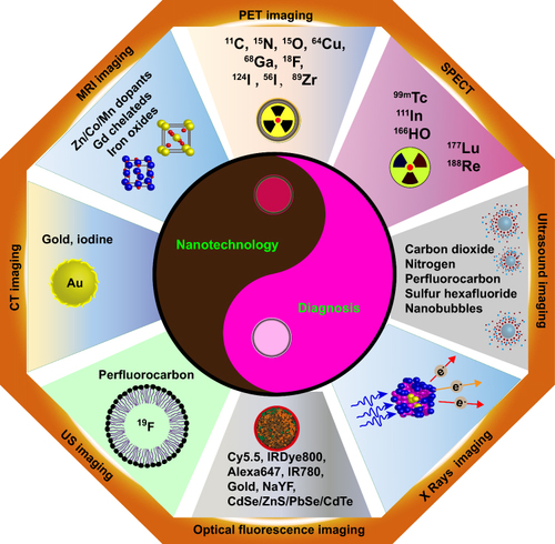 Figure 2 Nanoparticle combined with imaging technique for diagnostic of gastrointestinal disorder.Citation219