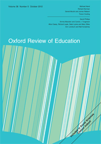 Cover image for Oxford Review of Education, Volume 38, Issue 5, 2012