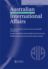 Cover image for Australian Journal of International Affairs, Volume 76, Issue 1, 2022