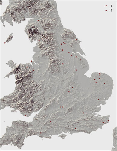 Figure 3. Distribution map of Class F strap-ends and buckle plates.