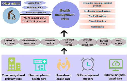 Figure 1 The vulnerability of older adults during the COVID-19 pandemic: risk factors, health management crisis, effective and innovative strategies to promote geriatric health care.