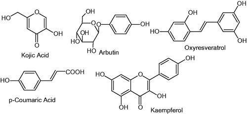 Figure 1. Structures of some mushroom tyrosinase inhibitors.