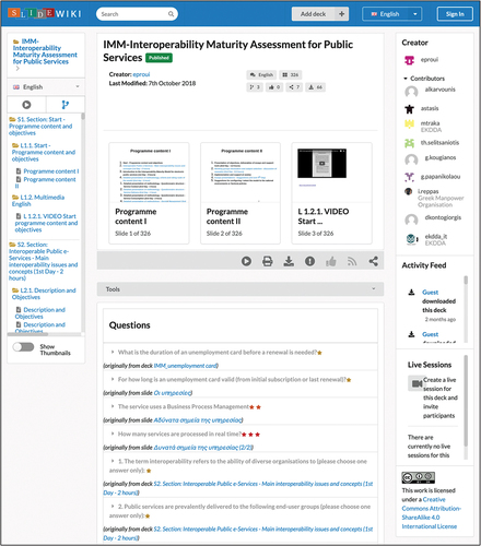 Figure 1. Example of OER produced by EKDDA and published on the SlideWiki platform.