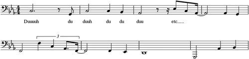 Figure 5. Excerpts from the bass/vocal bass line from “Tabassam.”