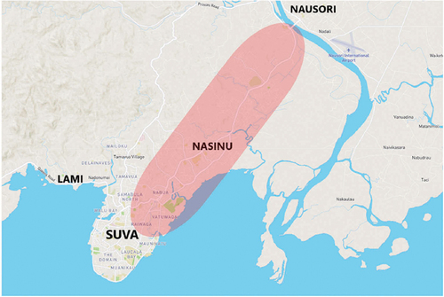 Figure 1. Greater Suva Urban Area (GSUA) and the Suva-Nausori corridor.