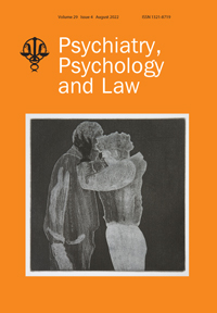 Cover image for Psychiatry, Psychology and Law, Volume 29, Issue 4, 2022