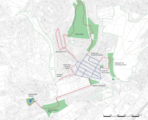 Figure 1. Map showing the walking route.