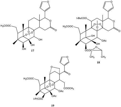 Figure 3. Limonoid derivatives isolated from the bark of P. kotschyi.