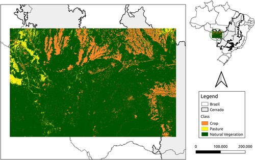 Figure 10. Land use and land cover map of the western region of the Cerrado biome produced using the SITS R package running on the BDC-WE prototype.