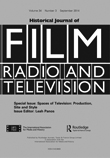Cover image for Historical Journal of Film, Radio and Television, Volume 34, Issue 3, 2014