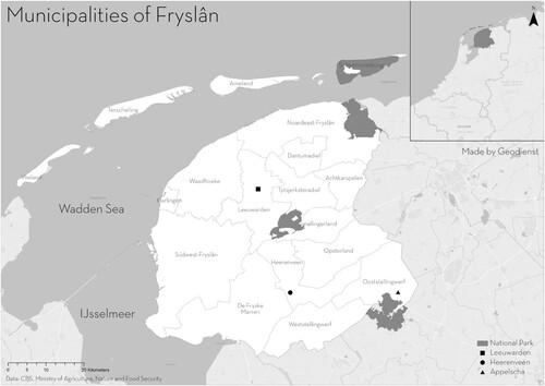 Figure 1. Municipalities of Fryslân.
