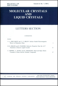 Cover image for Molecular Crystals and Liquid Crystals, Volume 205, Issue 1, 1991