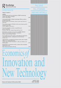 Cover image for Economics of Innovation and New Technology, Volume 32, Issue 8, 2023