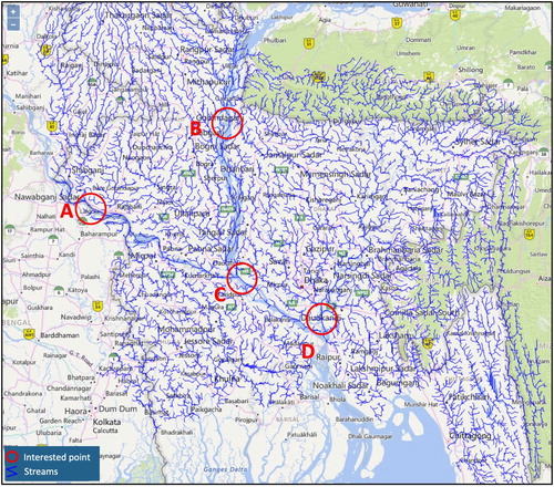Figure 10. High resolution river network in Bangladesh.