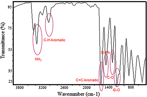 Figure 1. FT-IR spectrum of silicone-based diamine.