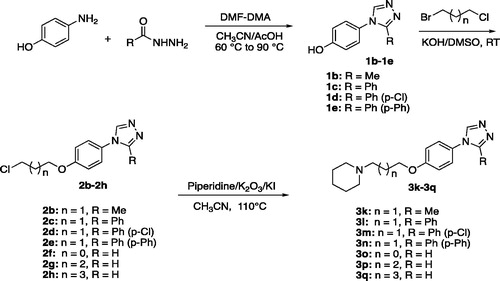 Scheme 2. The synthesis route and conditions for the preparation of compounds 3k-3q.