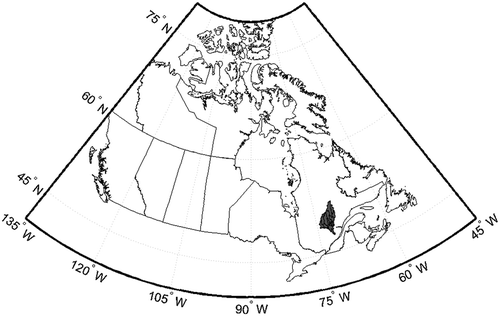 Figure 1. Lac Saint-Jean watershed. W: West; N: North