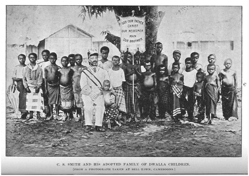 Figure 3 C.S. Smith and his adopted family of Dwalla children. (Smith Citation1895, 179)