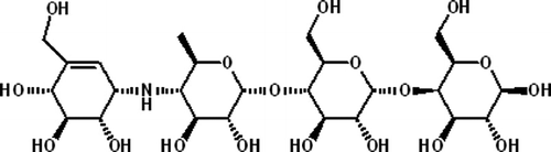 Figure 1 Chemical structure of acarbose.[13]