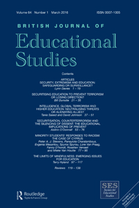 Cover image for British Journal of Educational Studies, Volume 64, Issue 1, 2016