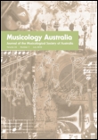 Cover image for Musicology Australia, Volume 19, Issue 1, 1996