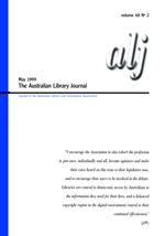 Cover image for The Australian Library Journal, Volume 48, Issue 2, 1999