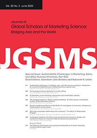 Cover image for Journal of Global Scholars of Marketing Science, Volume 30, Issue 3, 2020