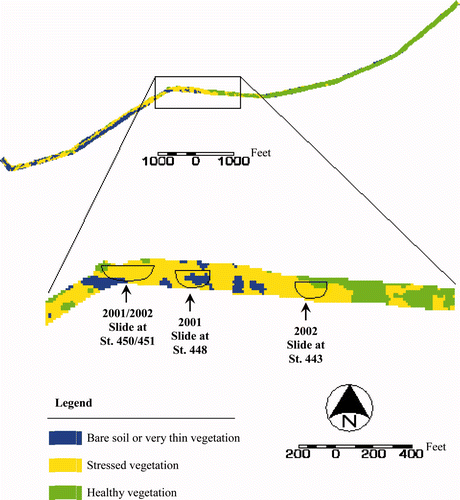 Figure 5. Classified NDVI imagery (for Zone 2) from September 2001 CASI II imagery.