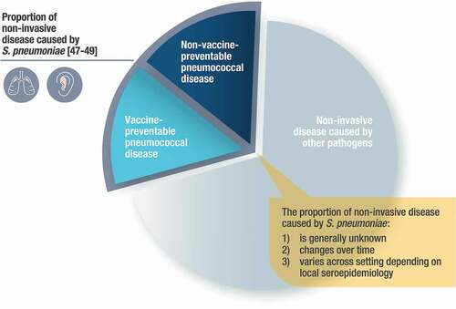 Figure 2. Illustration of vaccine preventable and non-vaccine preventable noninvasive pneumococcal disease (all-cause pneumonia or all-cause otitis media)