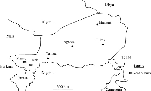 Figure 1. Map of Niger showing the study area.