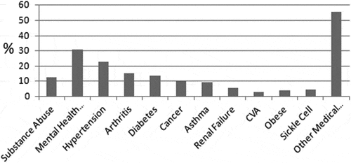 Figure 2. Predominant medical and mental health comorbidities documented among patients with chronic pain.