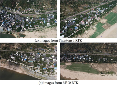 Figure 7. The illustration of collected UAV images by using the selected UAV platforms.